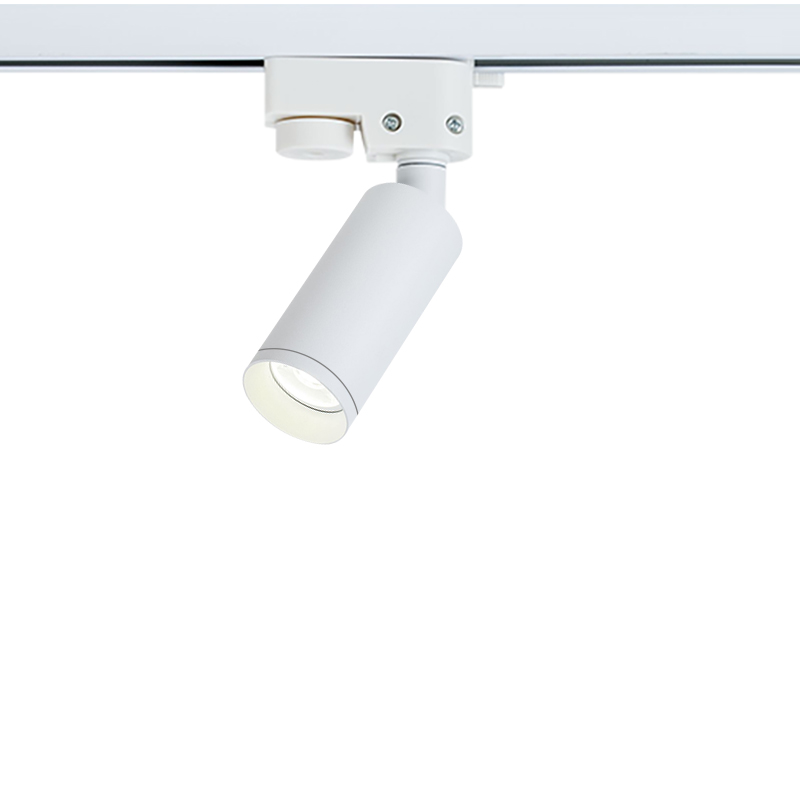 Support de Spot Rond Orientable  Blanc et Chrome Foncé sans cadre  PROLIGHT+ en aluminium pour  ampoule GU10  I 12V I IP20