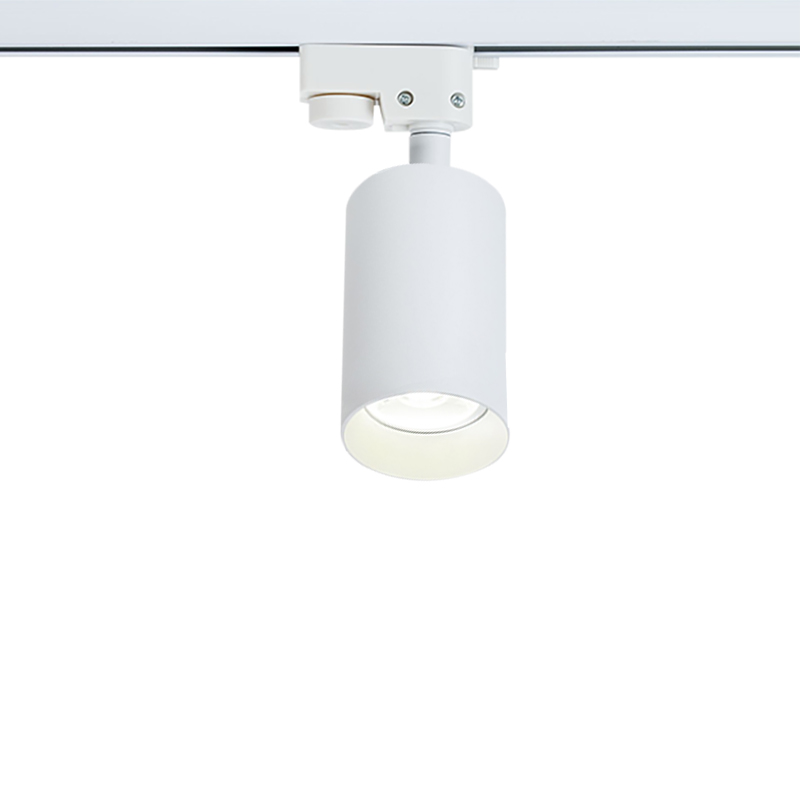 Support de Spot Rond Orientable  Blanc et Chrome Foncé sans cadre  PROLIGHT+ en aluminium pour  ampoule GU10  I 12V I IP20