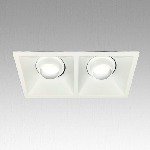 [PRYC5492A1622WH] White Double Square Spot Holder PROLIGHT+