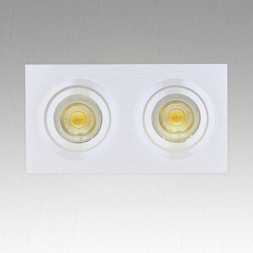 [PR1862WH] White Orientable Double Square Spot Holder Orientable PROLIGHT+  